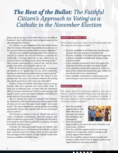 The Faithful Citizen’s Approach to Voting as a Catholic in the November Election