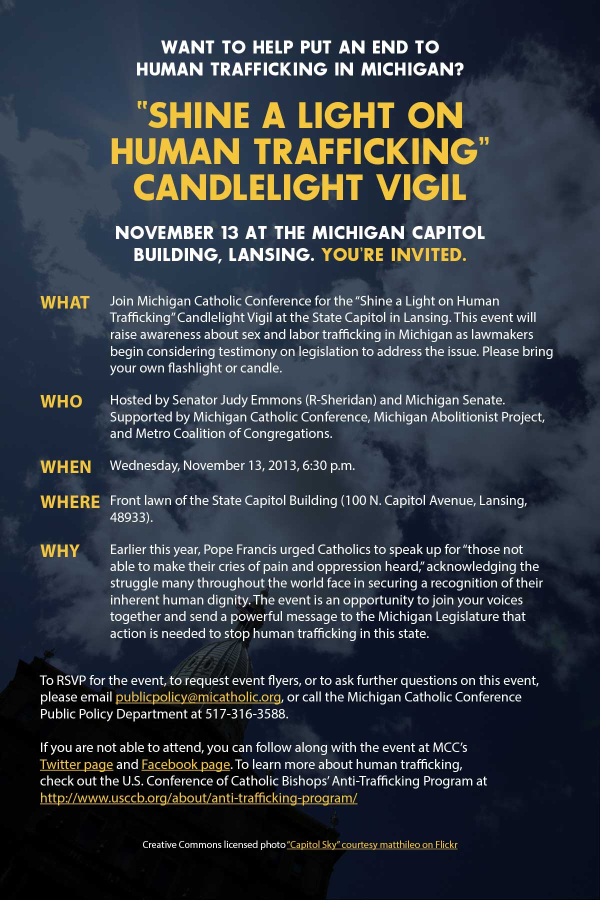 “Shine a Light on Human Trafficking” Candlelight Vigil